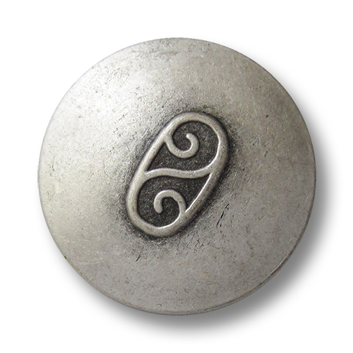 www.Knopfparadies.de - 0790as - Älter wirkende altsilberfarbene Metallknöpfe mit Doppel Spirale