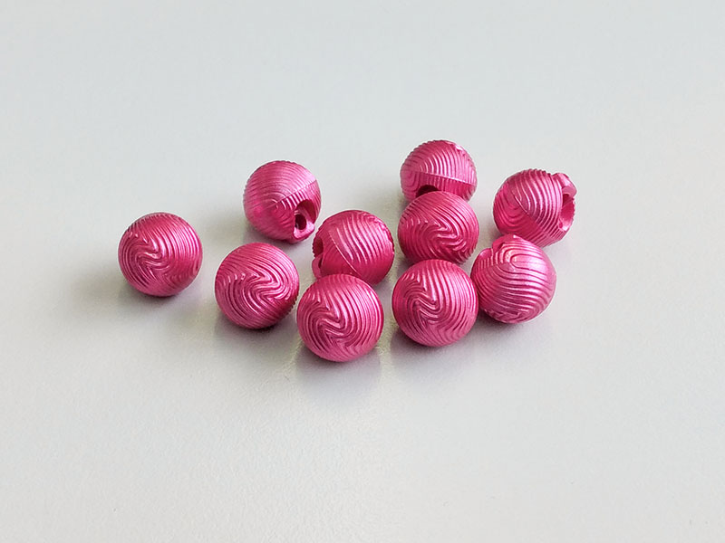 www.knopfparadies.de - 1672fu - Kleine, pinke Kugelknöpfe aus Kunststoff