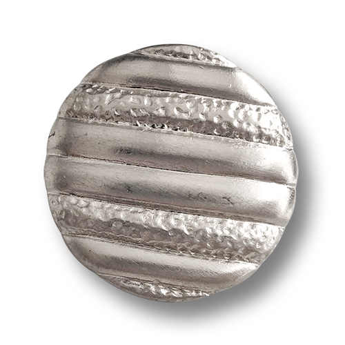 www.knopfparadies.de - 0661si - Silberfarbene Metallknöpfe mit elegantem Streifenmuster