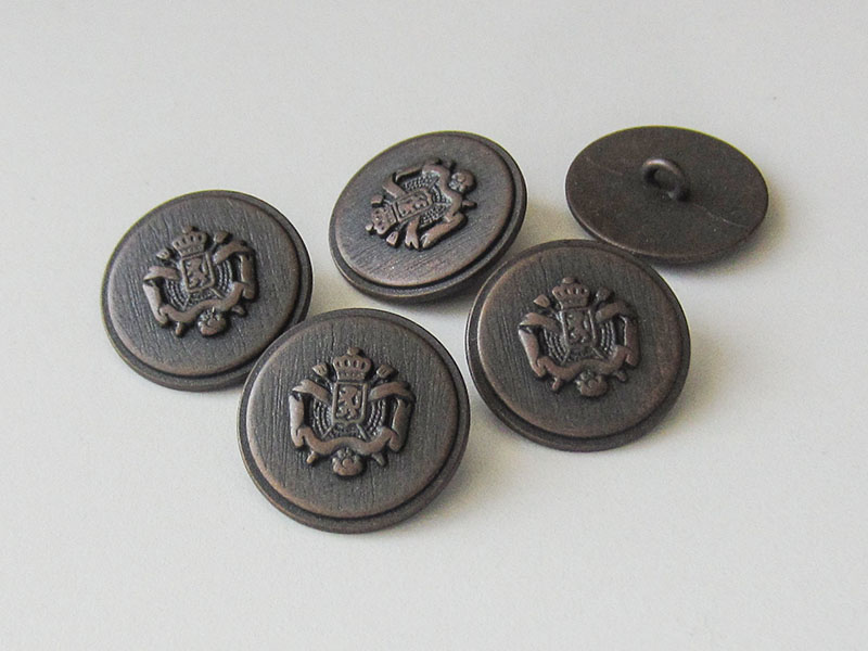 www.knopfparadies.de - 4114ku - Kupfer- und eisenfarbene Metallknöpfe