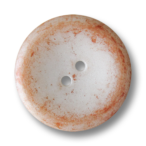 www.Knopfparadies.de - 4418or - Kreative perlmuttweiße Kunststoffknöpfe mit metallic orangefarbener Melierung