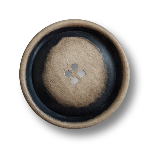 www.knopfparadies.de - 3671db - Dunkelbraune Mantelknöpfe aus Kunststoff, fast wie Büffelhornknöpfe