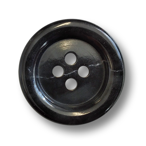 www.knopfparadies.de - 6252db - Dunkelgraue, fast schwarze Kunststoffknöpfe mit vier Löchern