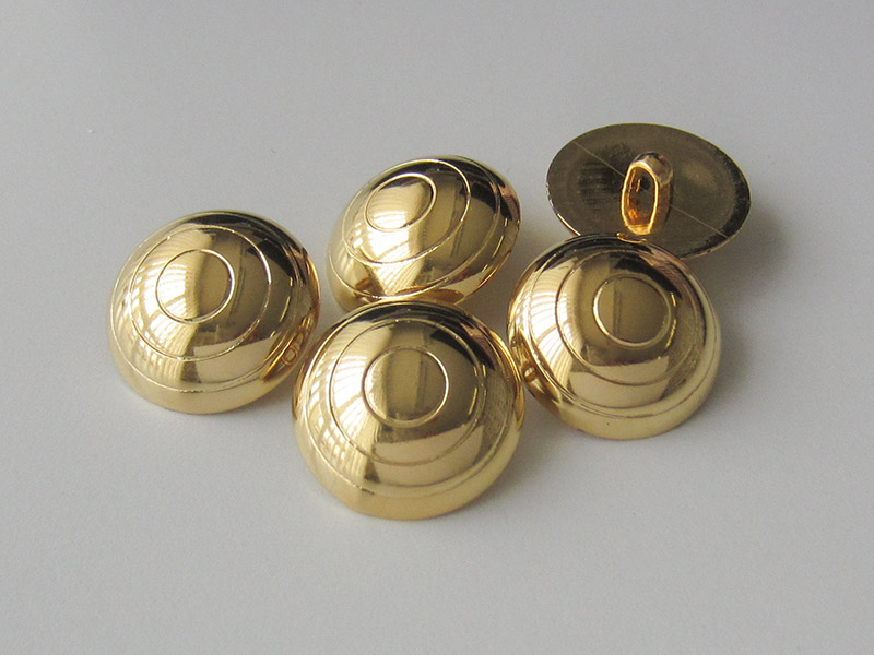 www.knopfparadies.de - 5921go - Stark gewölbte Kunststoffknöpfe in gold glänzend