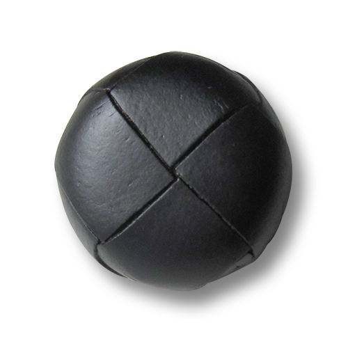 www.knopfparadies.de - 1296sc - Schwarze Lederknöpfe, Flechtmuster