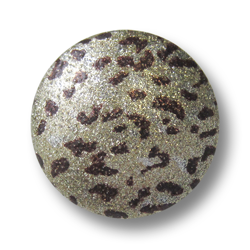 www.Knopfparadies.de - 3167le - Attraktive Glitzerknöpfe aus Metall mit Leomuster