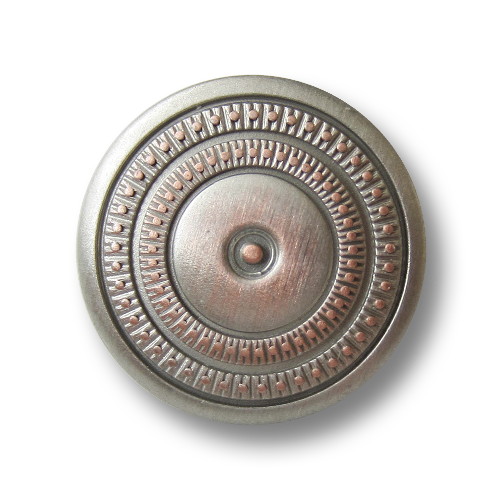 Edler Metall Ösen Knopf in eleganter Rosetten Optik