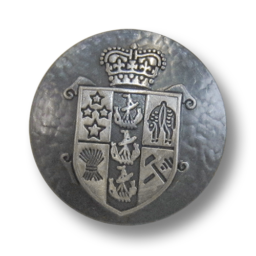 Edler eisen- & silberfarbener Wappen Knopf aus Metall