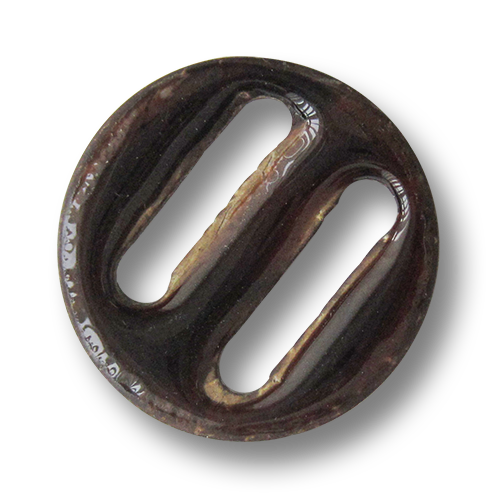 www.Knopfparadies.de - 5947db - Große dunkelbraune Schlitzknöpfe aus echter Kokosnuss