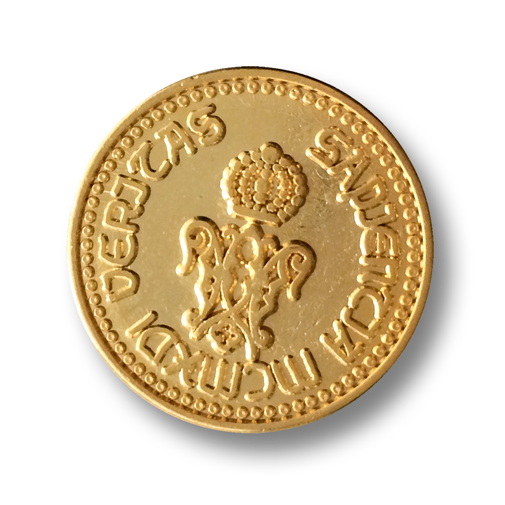 Glänzend goldfarbene Münzknöpfe