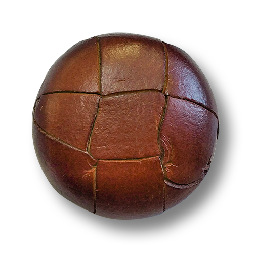 www.knopfparadies.de - 6062rb - Rotbraune Lederknöpfe mit hübschem Flechtmuster