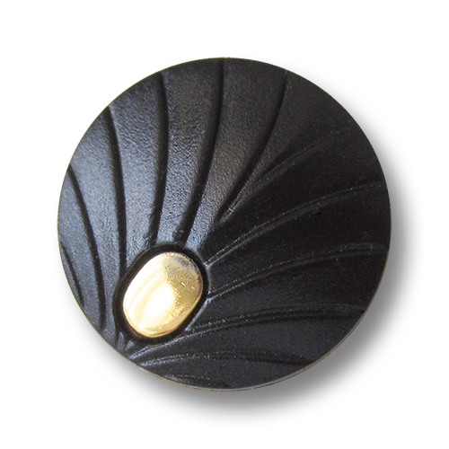 www.Knopfparadies.de - 1588sg - Elegante schwarz goldene Ösen Kunststoffknöpfe