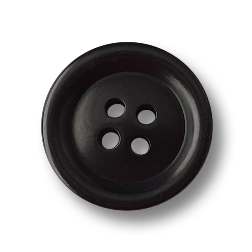 www.knopfparadies.de - 5929sc - Klassische Steinnussknöpfe in schwarz mit vier Löchern