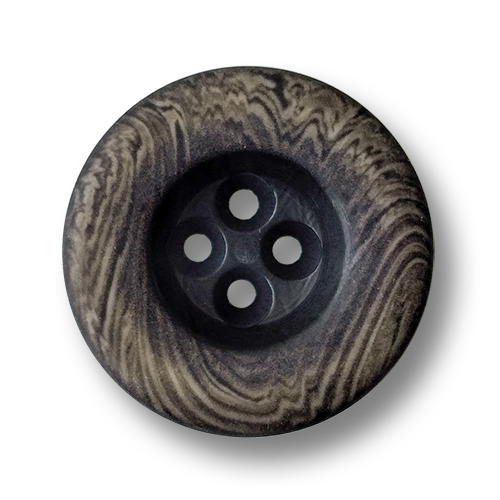 www.knopfparadies.de - 6044gb - Grau-Braune Kunststoffknöpfe mit Maserung wie Holzknöpfe