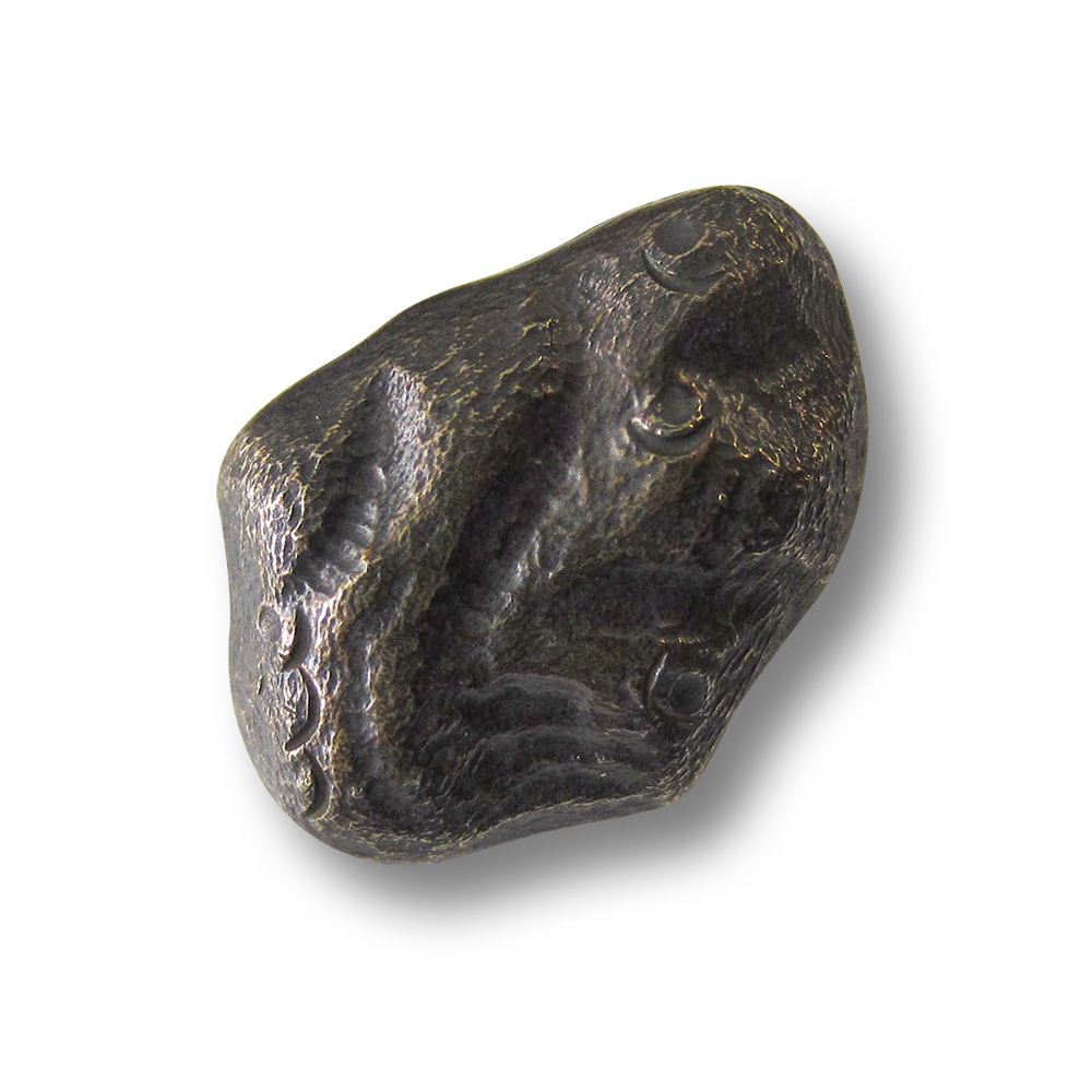 Steinförmiger Knopf aus Kunststoff in Altmessingfarben