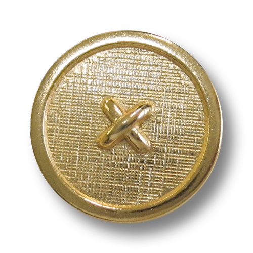 Goldfarbener Metallknopf mit Textilstruktur