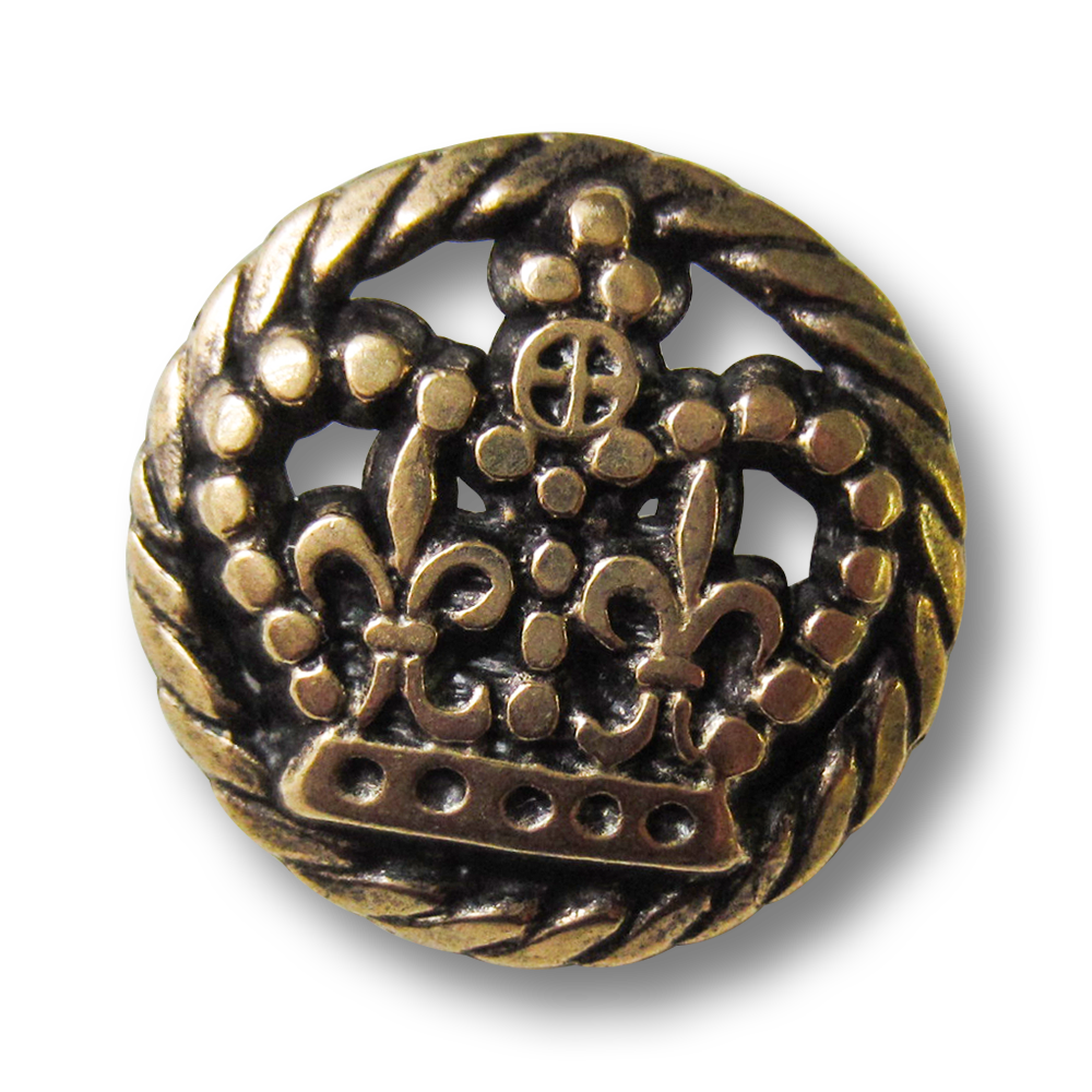 Goldene Metallknöpfe mit Krone - Knopfparadies.de