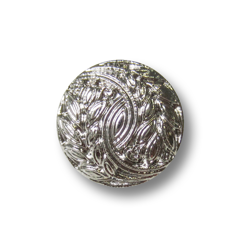 Kleiner Ösen Knopf in Metall Optik mit Ornament Muster