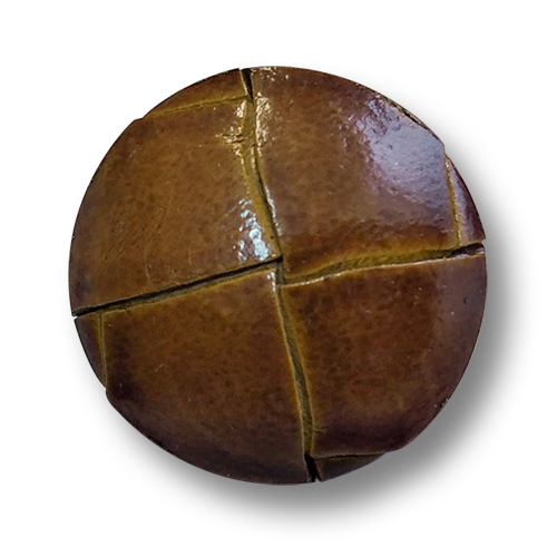 www.knopfparadies.de - 6561br - Braune, zeitlose Lederknöpfe