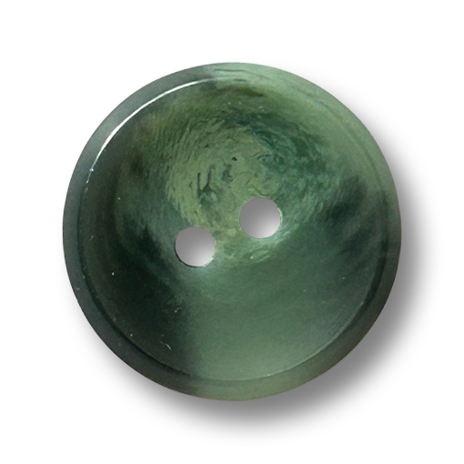 www.knopfparadies.de - 3757gn - Schilfgrüner Knopf mit zwei Löchern und changierender Oberfläche