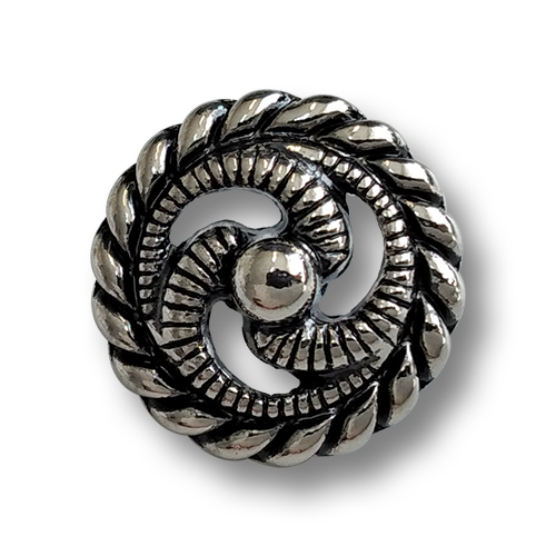 www.knopfparadies.de - 6749as - Altsilberfarbene Metallknöpfe mit Durchbruchmuster