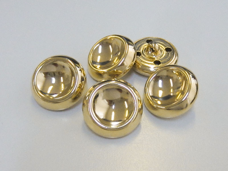 Leichter goldfb. Metallblech Knopf m. Spiegel Effekt