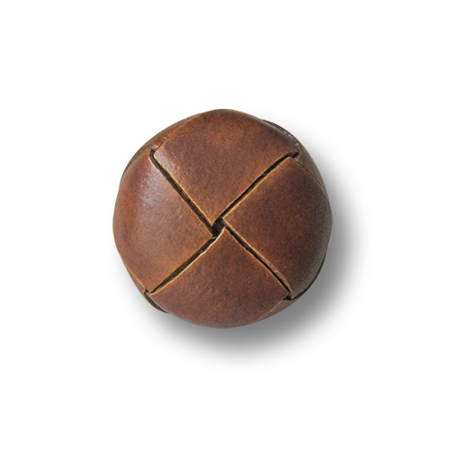 www.knopfparadies.de - 3828br - Braune Lederknöpfe mit Flechtmuster