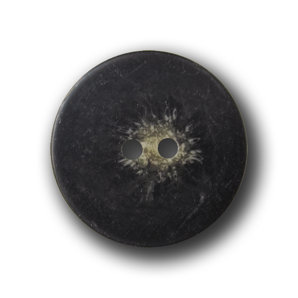 Günstiger schwarz brauner Knopf in Horn Optik / B-WARE