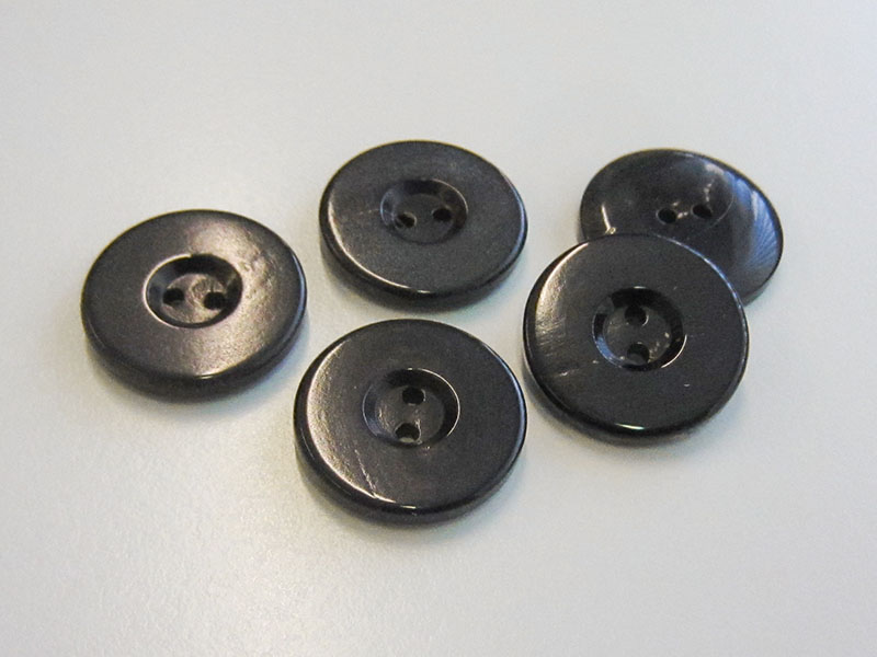 www.knopfparadies.de - 5978ee - Echte Büffelhornknöpfe in dunkelbraun, fast schwarz