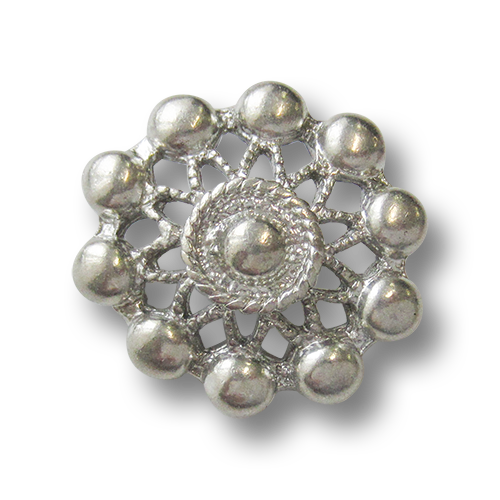 www.Knopfparadies.de - 0195si - Tolle Metallknöpfe für Kostüme oder Trachten in Silber