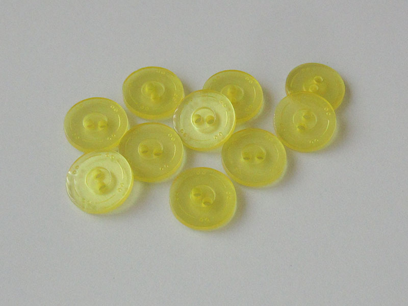 www.knopfparadies.de - 2123ge - Gelb transparente Kunststoffknöpfe