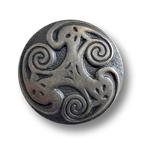 www.knopfparadies.de - 6659as - Altsilberfarbene Kunststoffknöpfe mit Spiralmuster