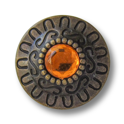 www.knopfparadies.de - 3440mo - Metallknöpfe mit glitzerndem Funkelstein