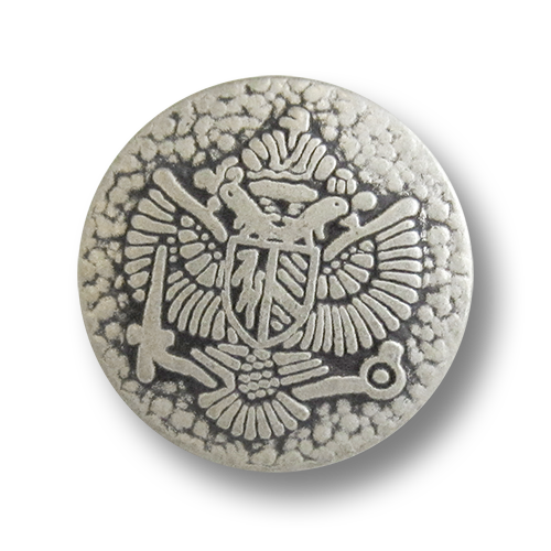 www.Knopfparadies.de - 0858as - Authentische Ösenknöpfe aus Metall mit Adlermotiv in Altsilber