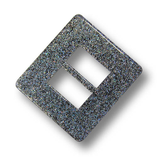 www.Knopfparadies.de - 3417dg - Funkelnde graue Kunststoffschnalle mit Glitzerpartikeln für Gürtel