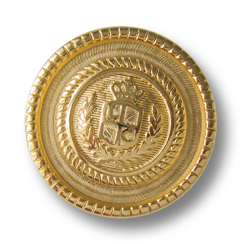 www.Knopfparadies.de - 4016go - Majestätische goldene Wappenknöpfe aus Metall