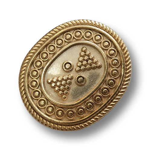 www.knopfparadies.de - 6507go - Ovale, goldfarbene Metallknöpfe