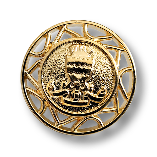 www.knopfparadies.de - 6211gg - Leichte, glänzend goldfarbene Blazerknöpfe aus Kunststoff