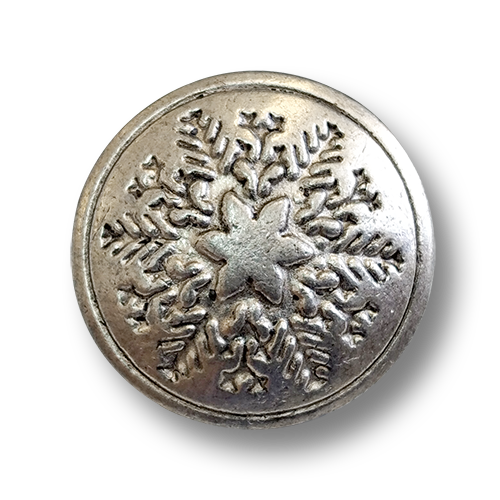 www.knopfparadies.de - j056si - Altsilberfarbene Metallknöpfe mit weihnachtlichem Motiv