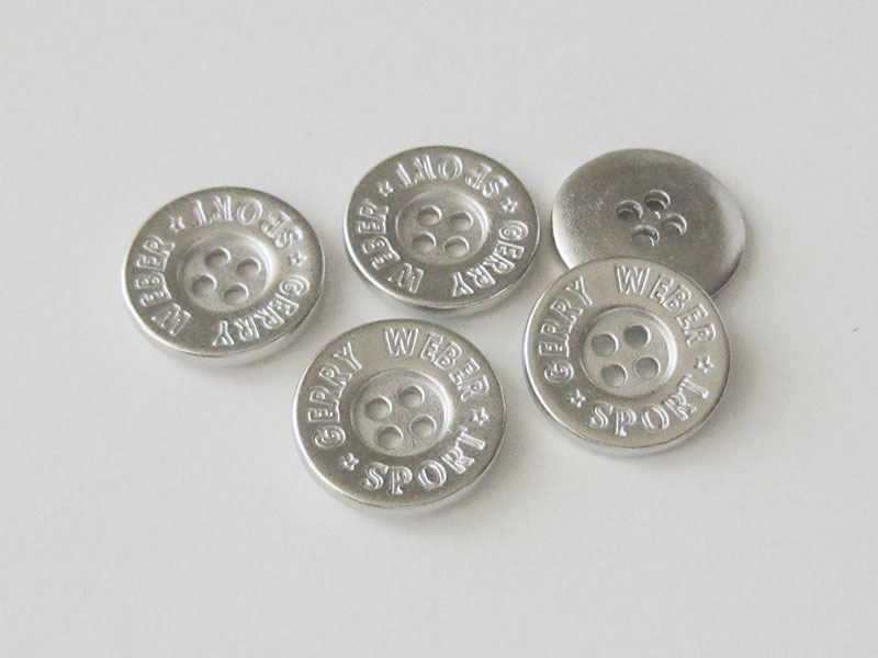 www.knopfparadies.de - 3486si - Günstige Metallknöpfe mit sportlichem Schriftzug