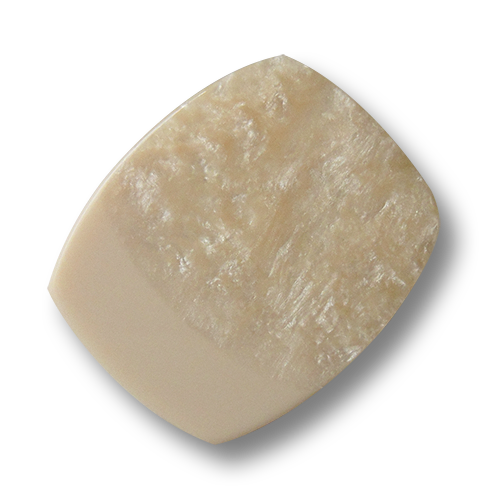 www.Knopfparadies.de - 5255be - Tonnenförmige Kunststoffknöpfe in Beige mit Perlmutt Schimmer