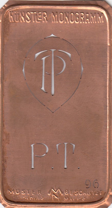 PT - Alte Jugendstil Stickschablone - Medaillon-Design