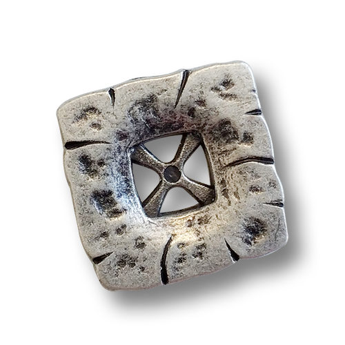 www.knopfparadies.de - 5580as - Altsilberfarbene, viereckige Trachtenknöpfe aus Metall
