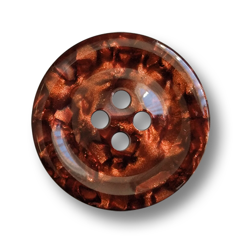 www.knopfparadies.de - 6170do - Dunkel Orange schillernde Kunststoffknöpfe mit vier Löchern