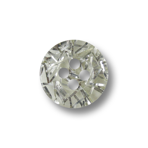 www.Knopfparadies.de - hk023st - Kleine transparente Blusenknöpfe mit silbernen Glitzerfäden