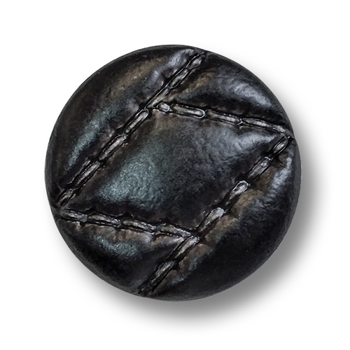 www.knopfparadies.de - 6005sc - Schwarze Kunststoffknöpfe, fast wie Lederknöpfe