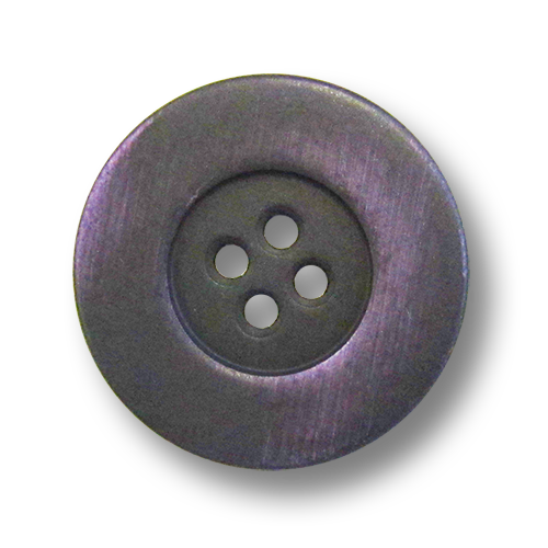 Eisenfarb. Vierloch Metall Knopf mit lila Schimmer