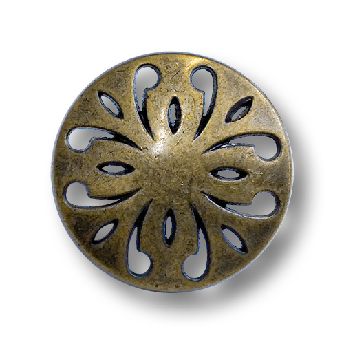 www.knopfparadies.de - 0601me - Altmessingfarbene Metallknöpfe mit Durchbruchmuster