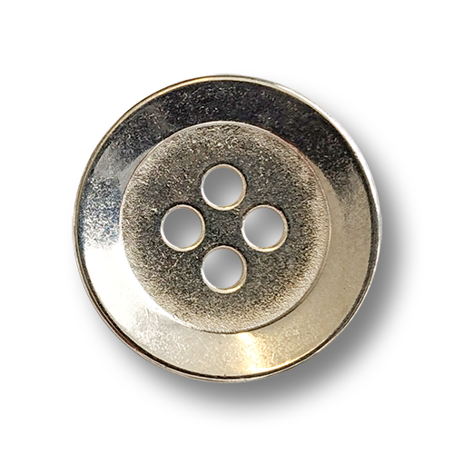 www.knopfparadies.de - 6360bg - Blass goldfarbene Metallknöpfe mit vier Löchern