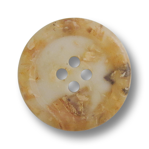 www.knopfparadies.de - 3536he - Mantelknöpfe aus Kunststoffmit Einschlüssen aus Stroh und Holzspähnen